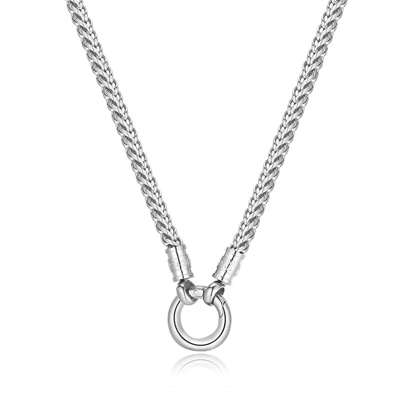 Kette Dünengeflecht 2,5mm (mit Rund-Karabiner) aus Edelstahl