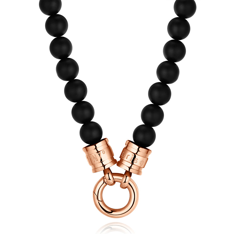 Kette Onyx 6mm (mit Rund-Karabiner) aus Edelstahl