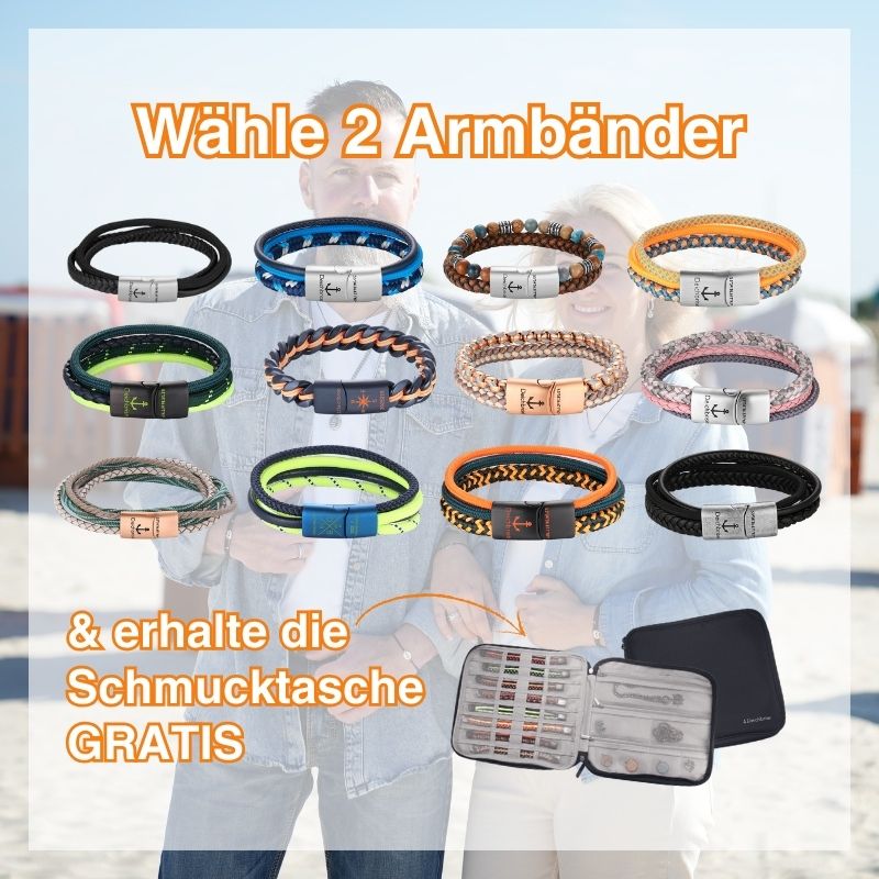 2 Armbänder + Schmucktasche GRATIS