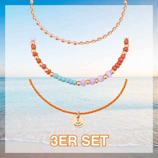 Fußkettchen Set BeachMix Koralle