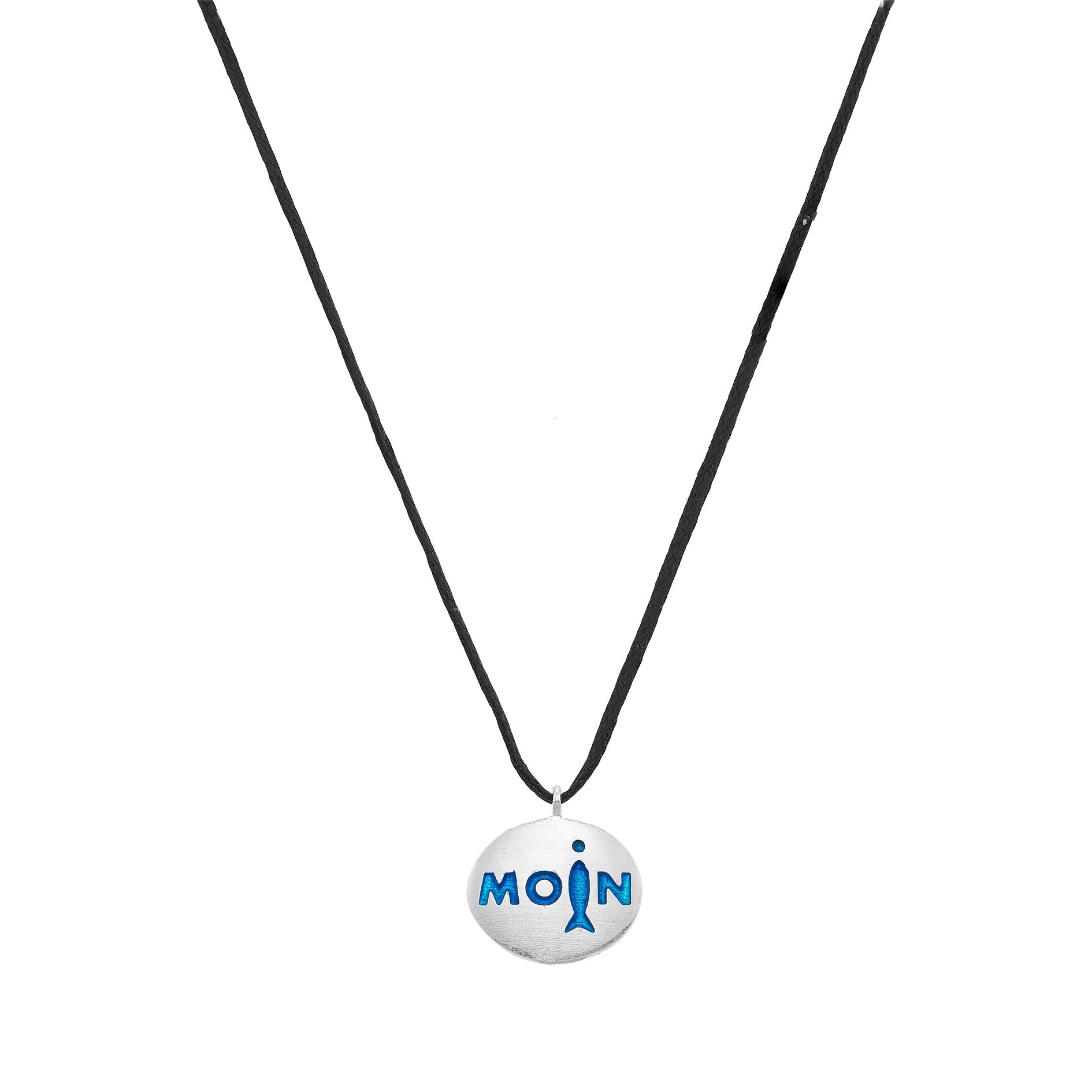 925er Silber-Kette "Moin" (blau) (Wachs-Cord)