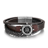 Leder Armband Steuermann (Multistrang) mit Steuerrad