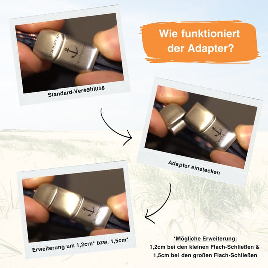 Adapter (+1,2/1,5cm) für Armband-Schließe (Multistrang)