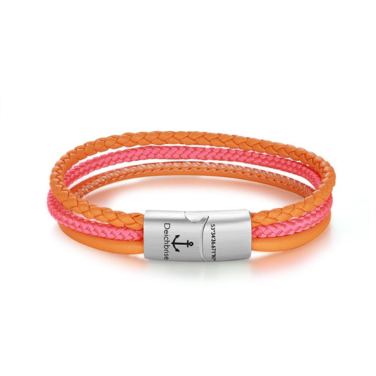 Leder- und Segelseil Armband Sunkiss (Multistrang)