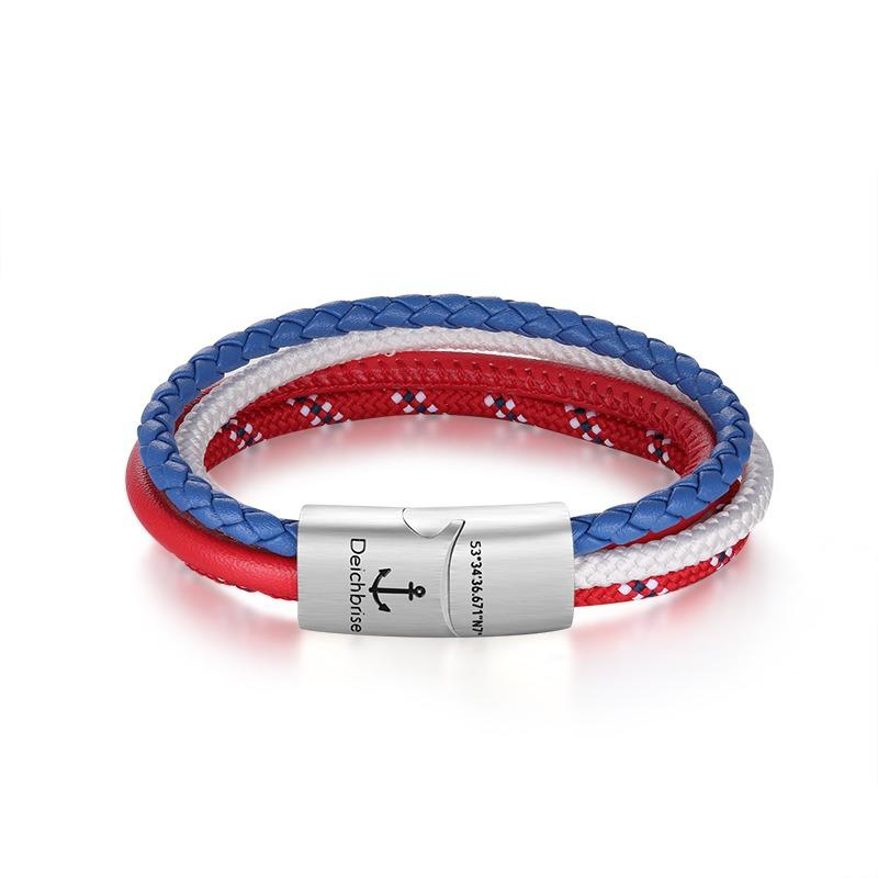 Leder & Segeltau Armband Nordlicht (Multistrang)