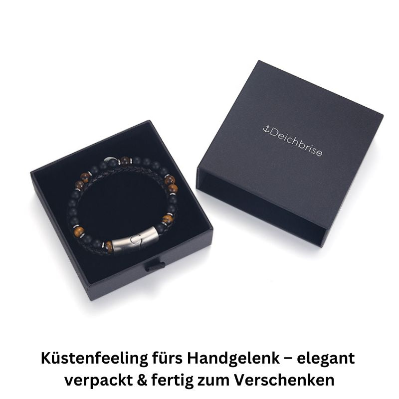 Armband Black Beach (Multistrang) Edelstahl, Onyx & Tiger-Eye (Küstengirls)