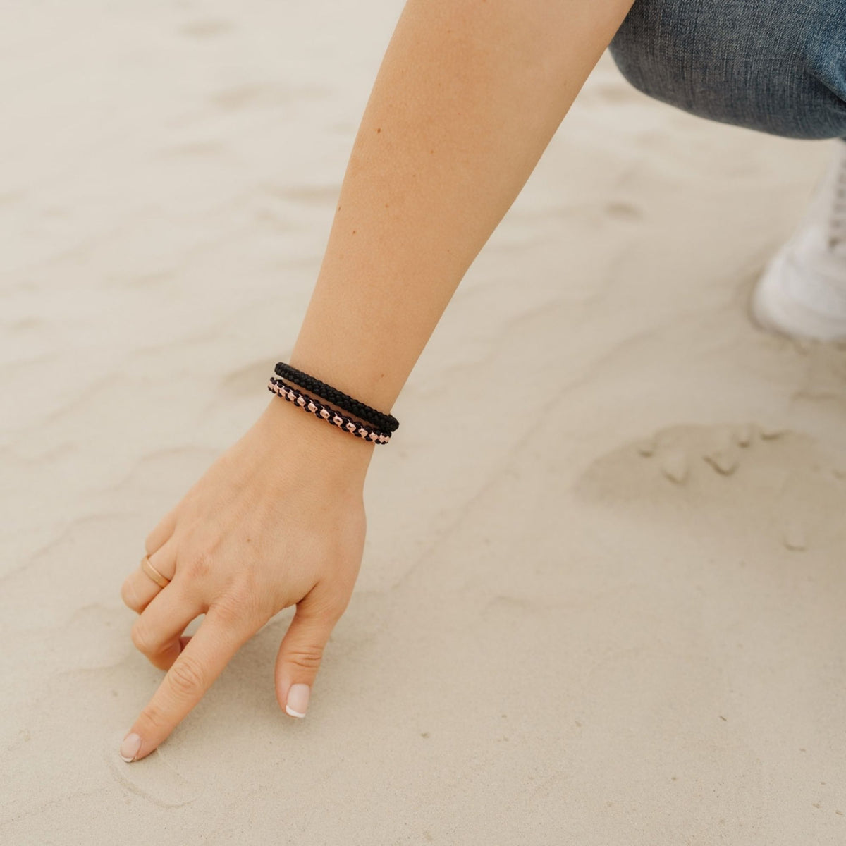 Armband Black Sand 2 (Multistrang) Stahl-Tau & Segeltau