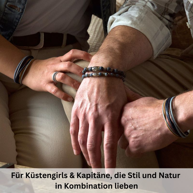 Armband Dünenschlick mit Picture Jasper, Weathered Stone, India Onyx