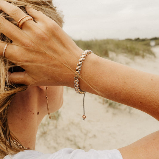 Armband Joleen am Sandstrand 2.1 aus Edelstahl und Segelseil