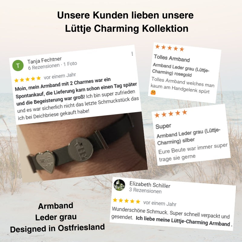 Armband Leder grau (Lüttje-Charming)