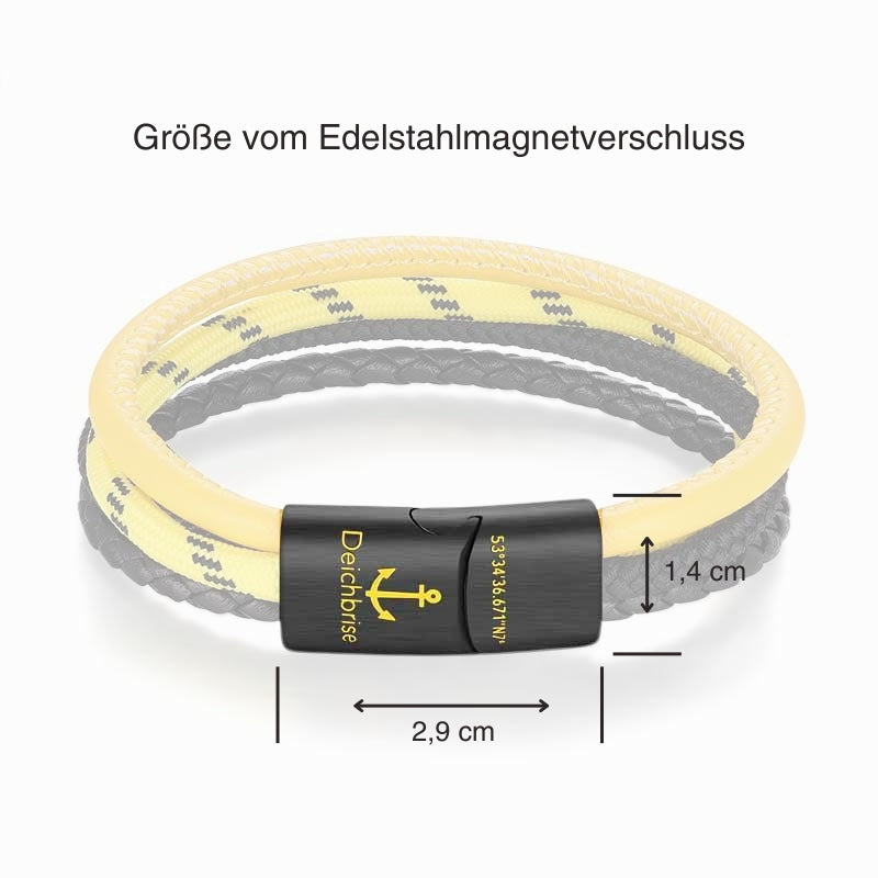 Leder & Segeltau Armband Leuchtsignal (Multistrang)