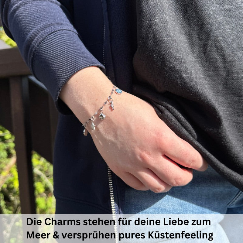 Armband Meereswelt mit maritimen Charms aus Edelstahl