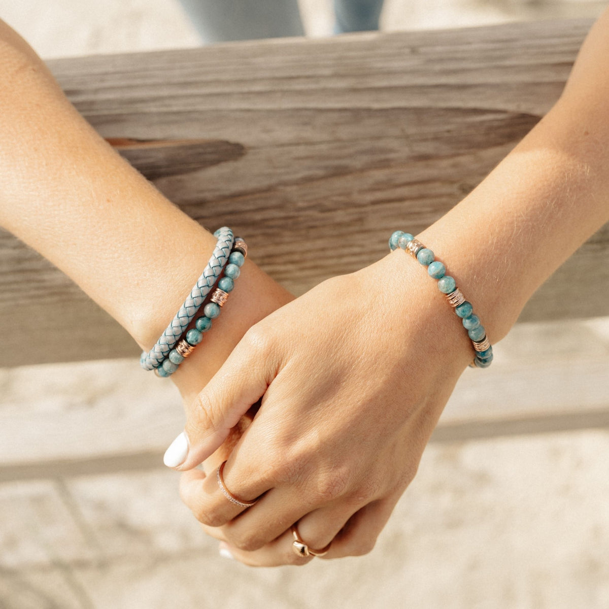 Armband Ocean Line Edelstahl & Blauer Apatit