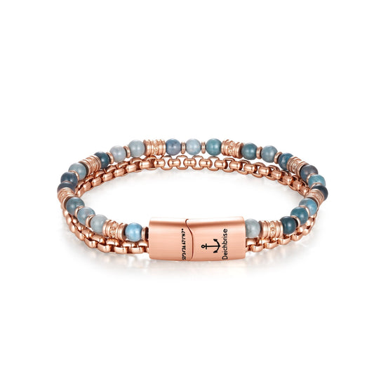 Armband Ocean Line (Multistrang) Blauer Apatit & Edelstahl