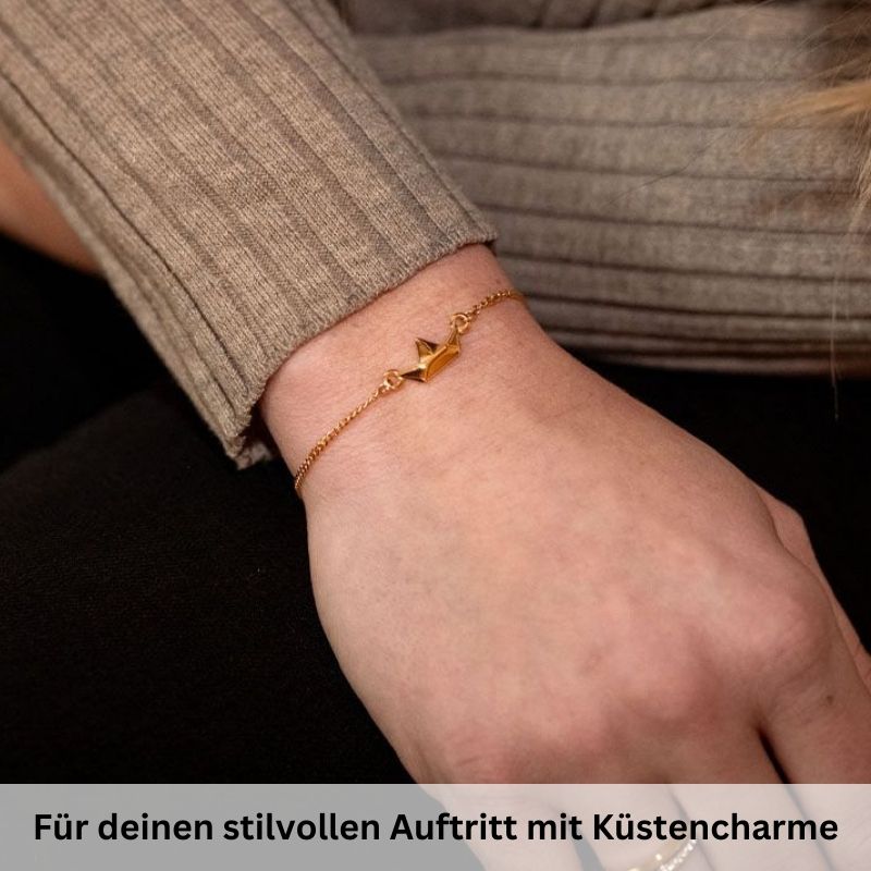 Armband aus Edelstahl mit Papierschiffchen