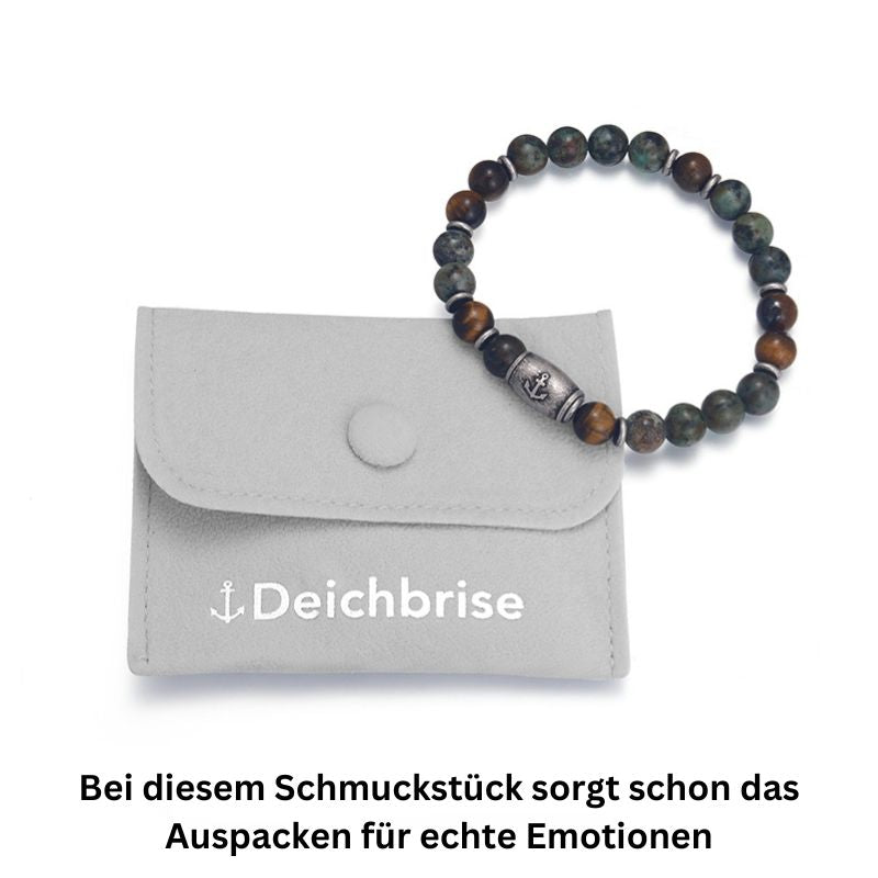 Armband Playa Beach African Turquoise, Tiger Eye & Edelstahl