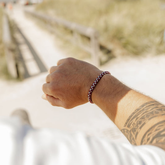 Armband Strandbegleiter aus Stahltau (Rot)