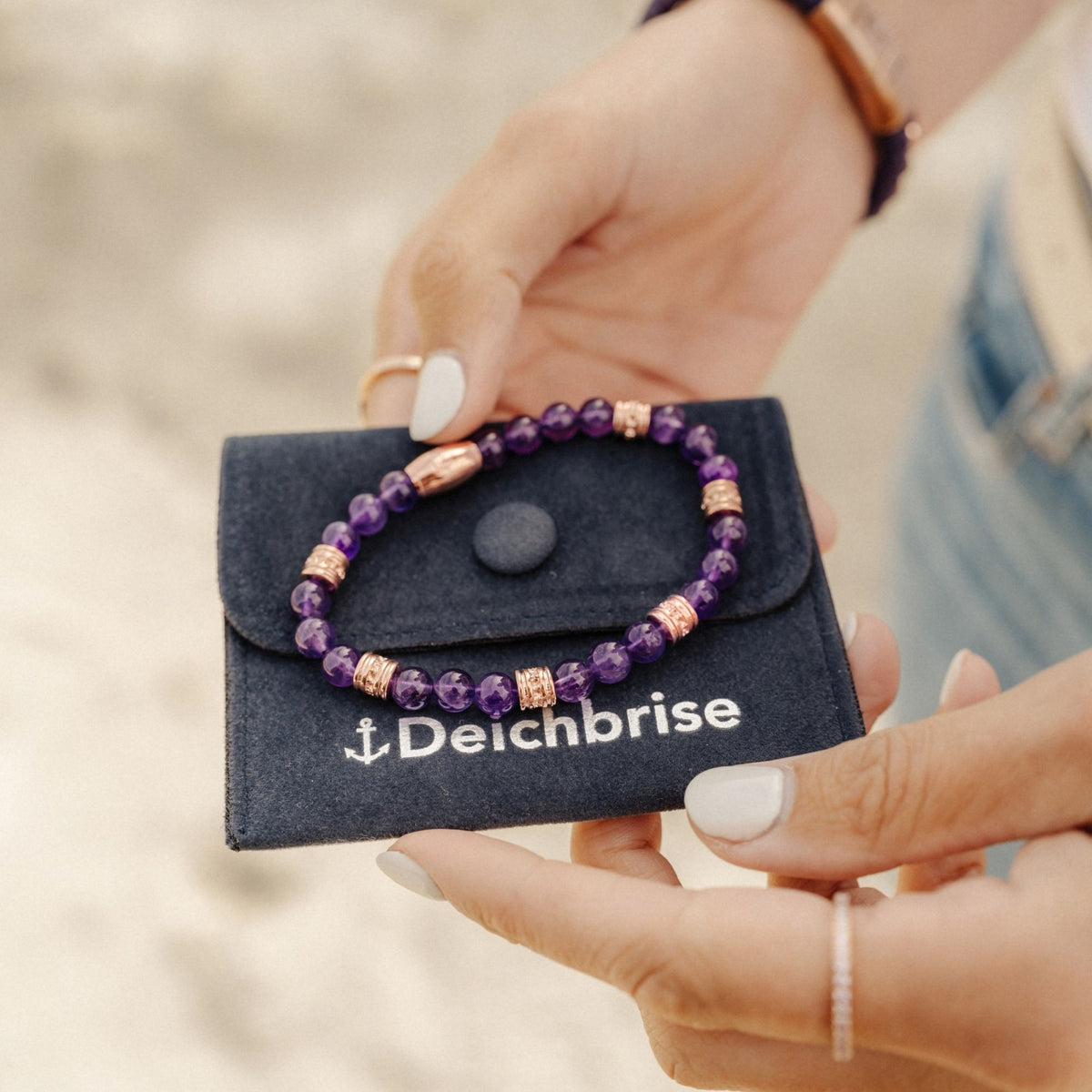 Armband Velvet Sea Edelstahl & Amethyst