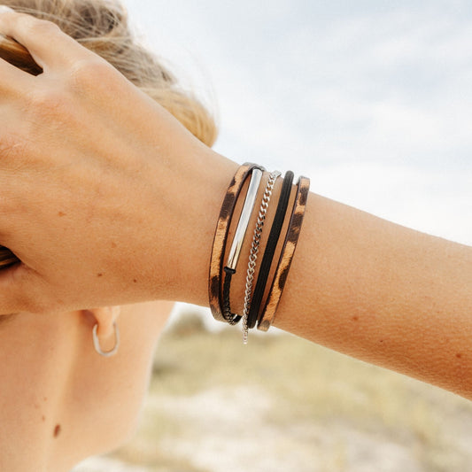 Armband Wild Edition Urban Leo (Multistrang) Leder, Edelstahl & Segelseil