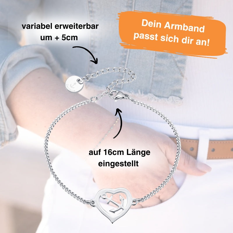 Armband aus Edelstahl mit Ankerliebe