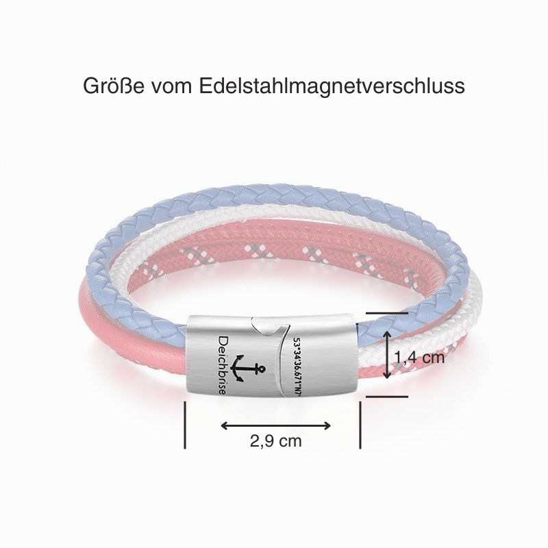 Leder & Segeltau Armband Nordlicht (Multistrang)