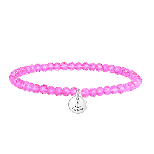 Glasperlen Armband (shinypink)