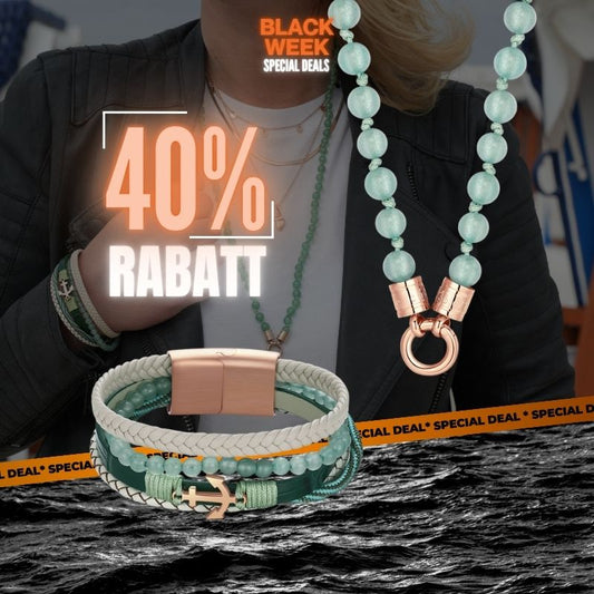 Schmuckset "Aventurin" - Kette (75cm) mit Armband