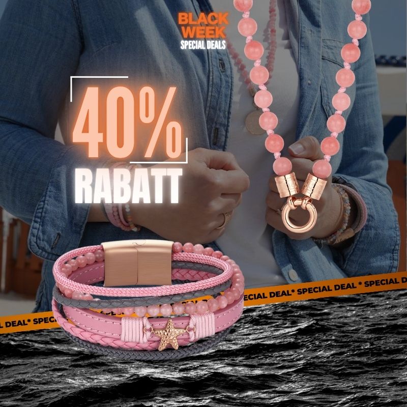 Schmuckset "Pink Jade" & "Seestern" - Kette mit Armband