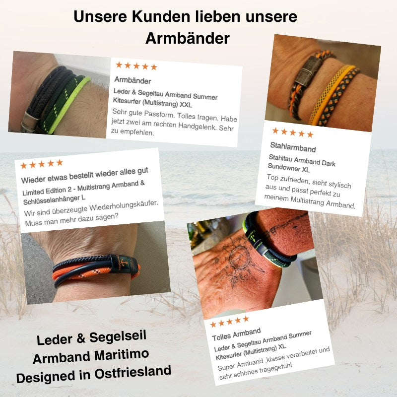 Leder & Segelseil Armband Maritimo (Multistrang)