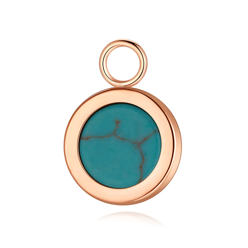 Charm für Ohrringe (Creolen) Cala Romantica (Turquoise) aus Edelstahl (Paar)