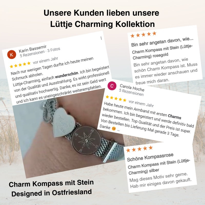 Charm Kompass mit Stein (Lüttje-Charming)