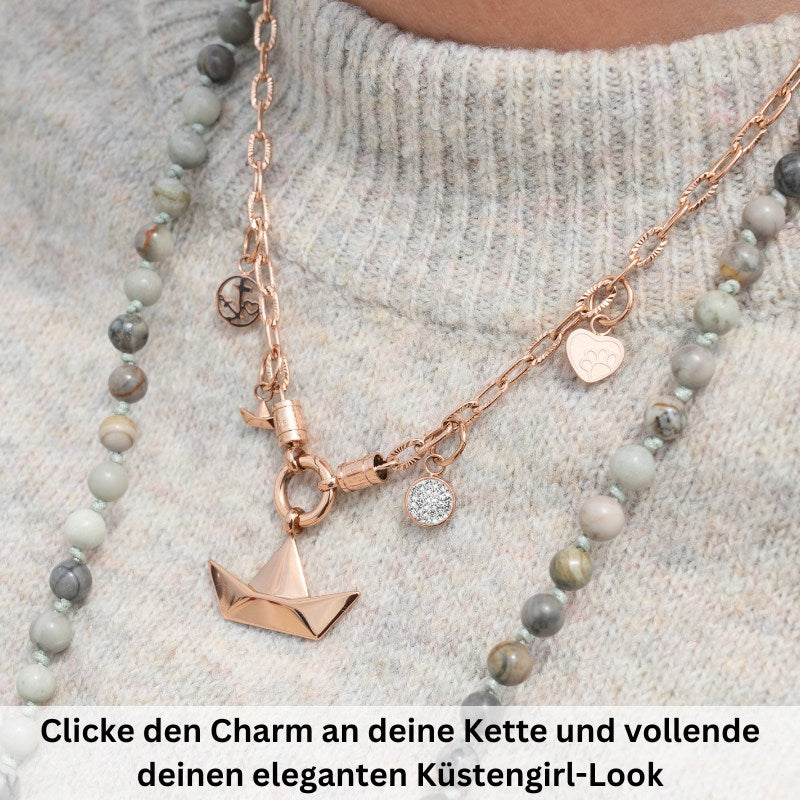 Charm & Clip Glaube Liebe Hoffnung aus Edelstahl für Armband & Kette (Click-it)