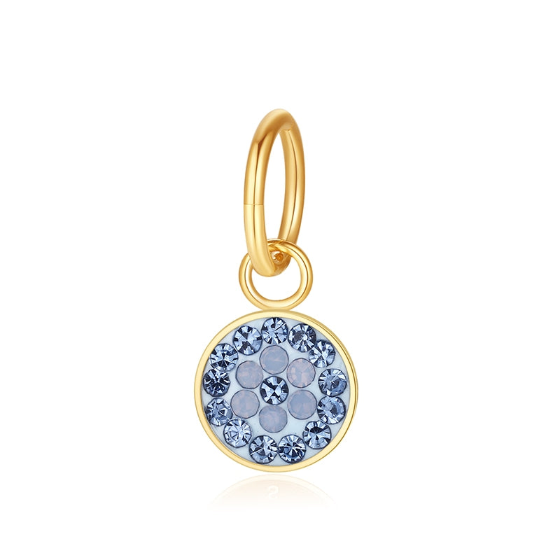 Charm & Clip Bling Bling (blau) aus Edelstahl für Armband & Kette (Click-it)