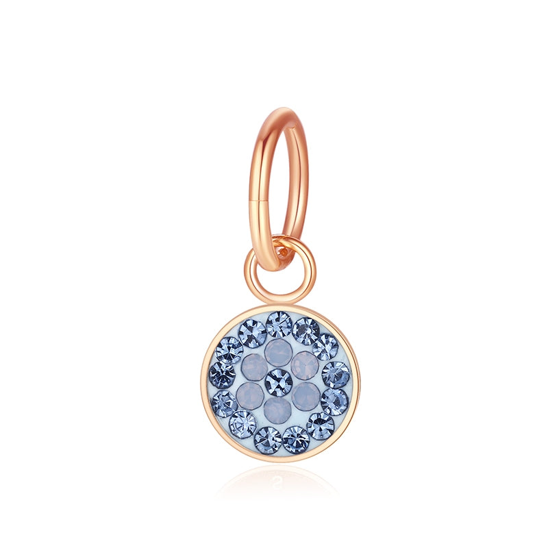 Charm & Clip Bling Bling (blau) aus Edelstahl für Armband & Kette (Click-it)
