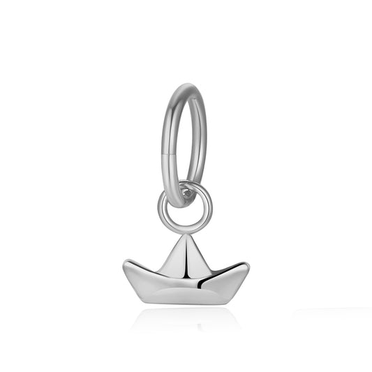 Charm & Clip Papierschiffchen aus Edelstahl für Armband & Kette (Click-it)