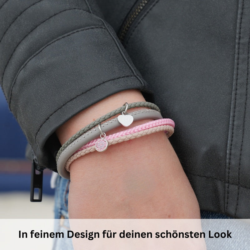 Charm & Clip Bling Bling (rose) aus Edelstahl für Armband & Kette (Click-it)