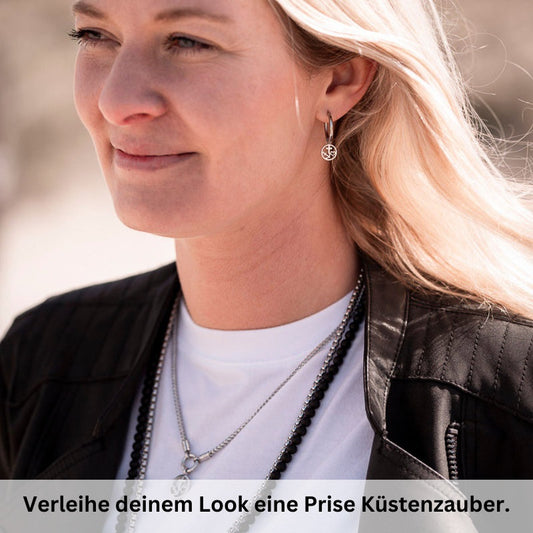 Charm für Ohrringe (Creolen) Glaube Liebe Hoffnung aus Edelstahl (Paar)