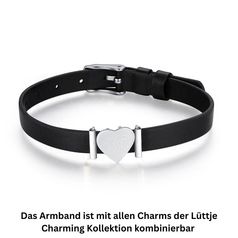 Lüttje-Charming Bundle Veggie Leder schwarz inkl. 3 Charms & Stopper