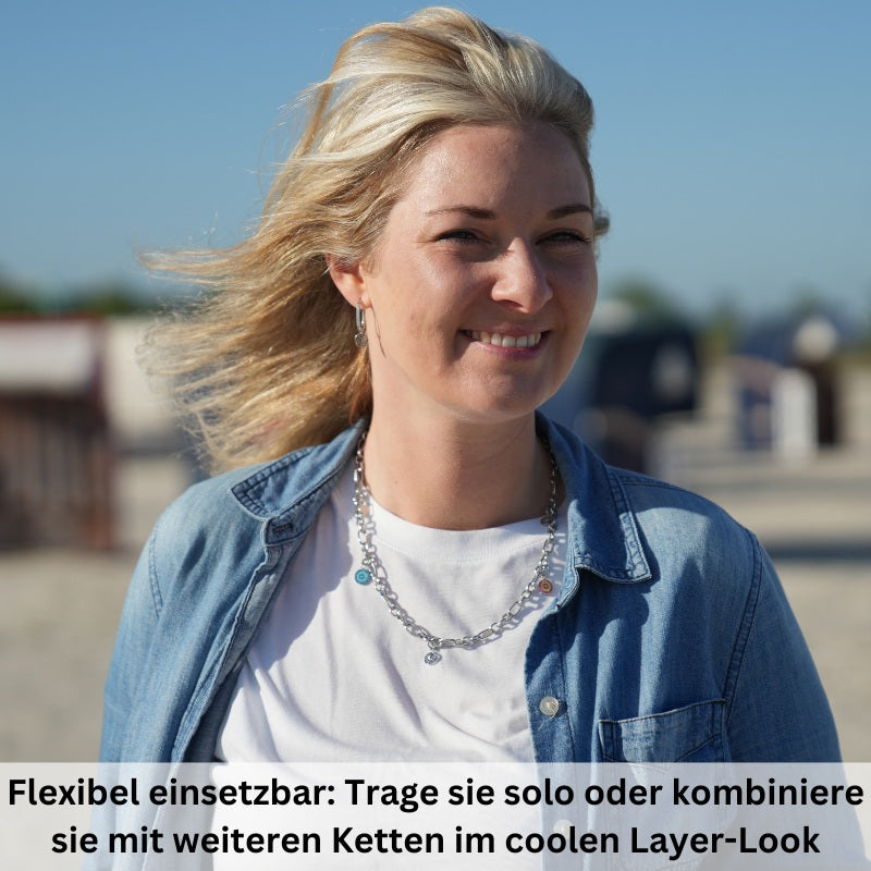 Charms Kette Ankerplatz aus Edelstahl (Click-it)