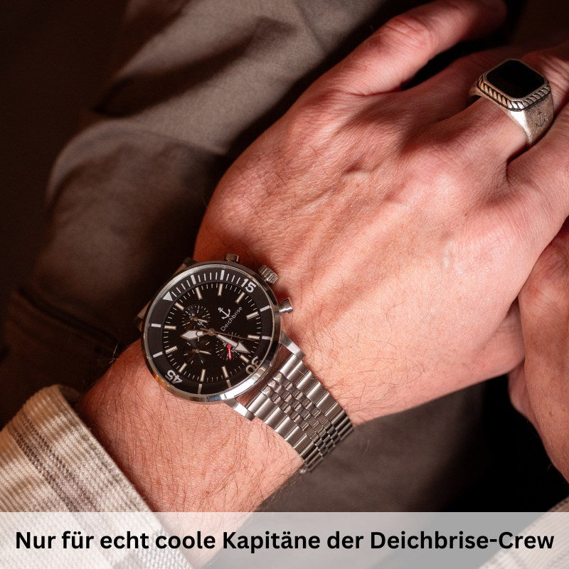 Chronograph Seegang (Herren) 45mm silber-schwarz