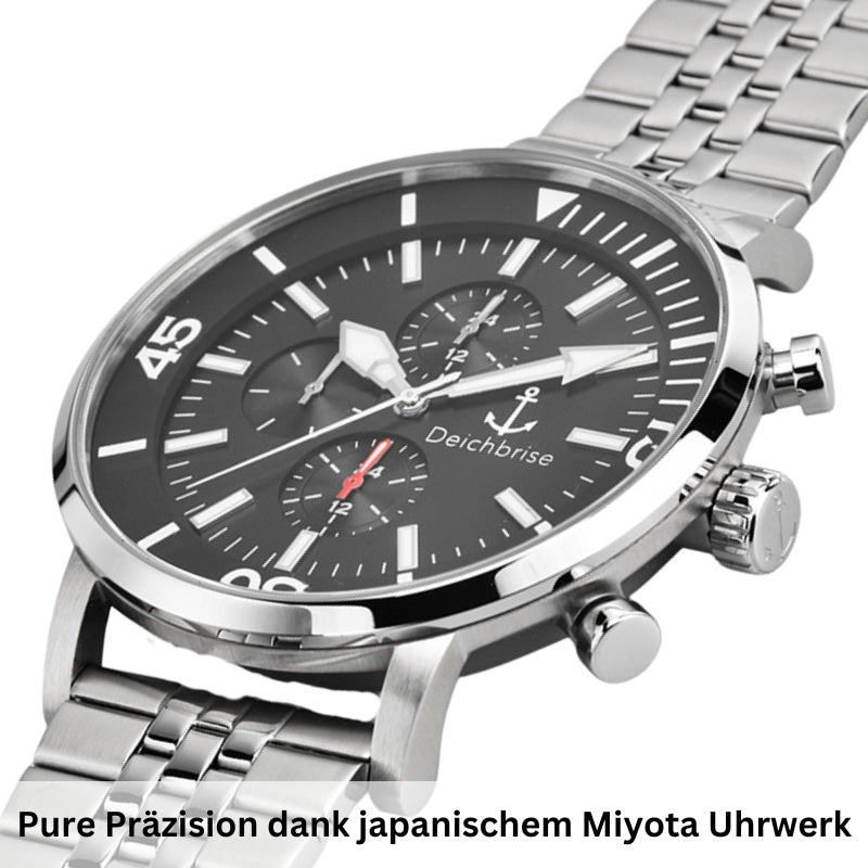 Chronograph Seegang (Herren) 45mm silber-schwarz