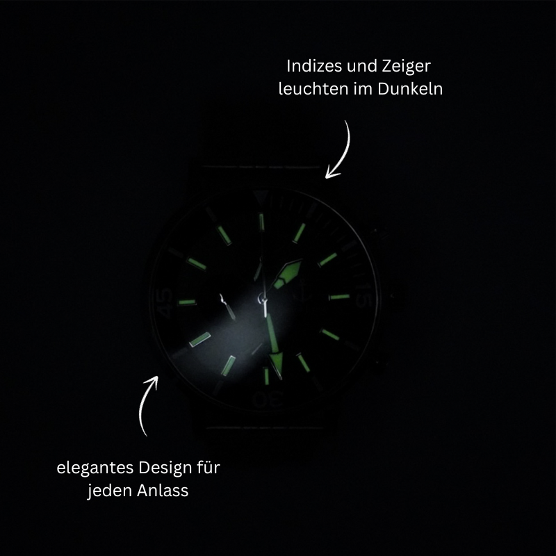 Chronograph Seegang (Herren) 45mm silber-schwarz