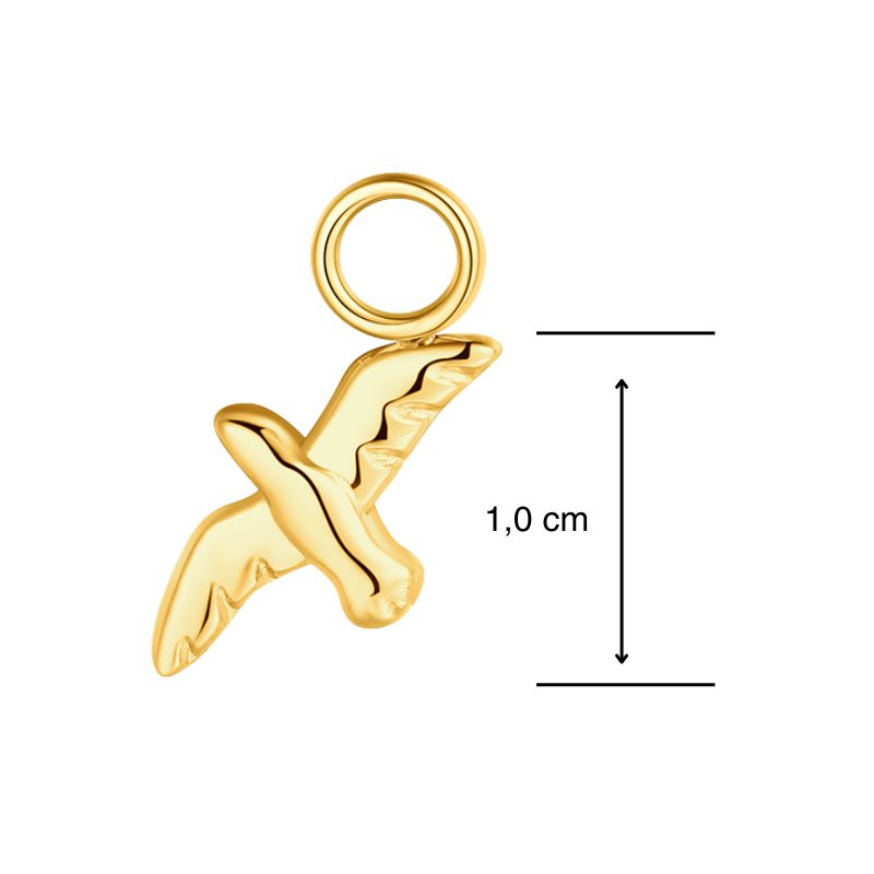 Charm für Ohrringe (Creolen) Möwe aus Edelstahl (Paar)