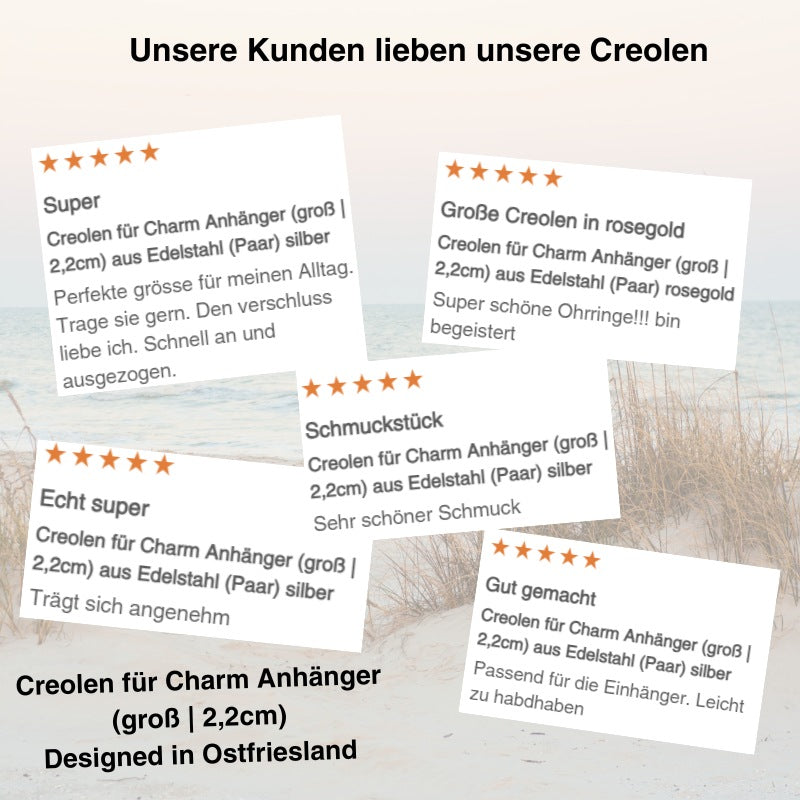 Creolen für Charm Anhänger (groß | 2,2cm) aus Edelstahl (Paar)