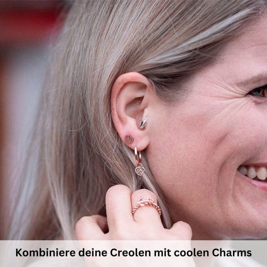 Creolen für Charm Anhänger (mittel | 1,8cm) aus Edelstahl (Paar)