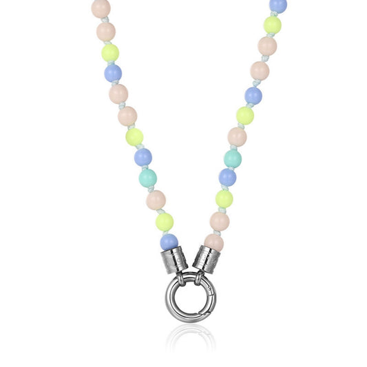 Kette Summer Breeze 6mm (mit Rund-Karabiner) aus Edelstahl, Glasperlen & Acrylperlen