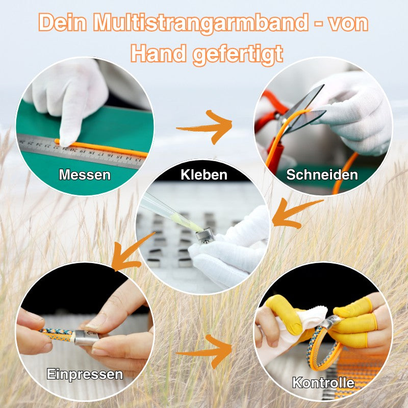 Leder & Segelseil Armband Grenzenlos (Multistrang)