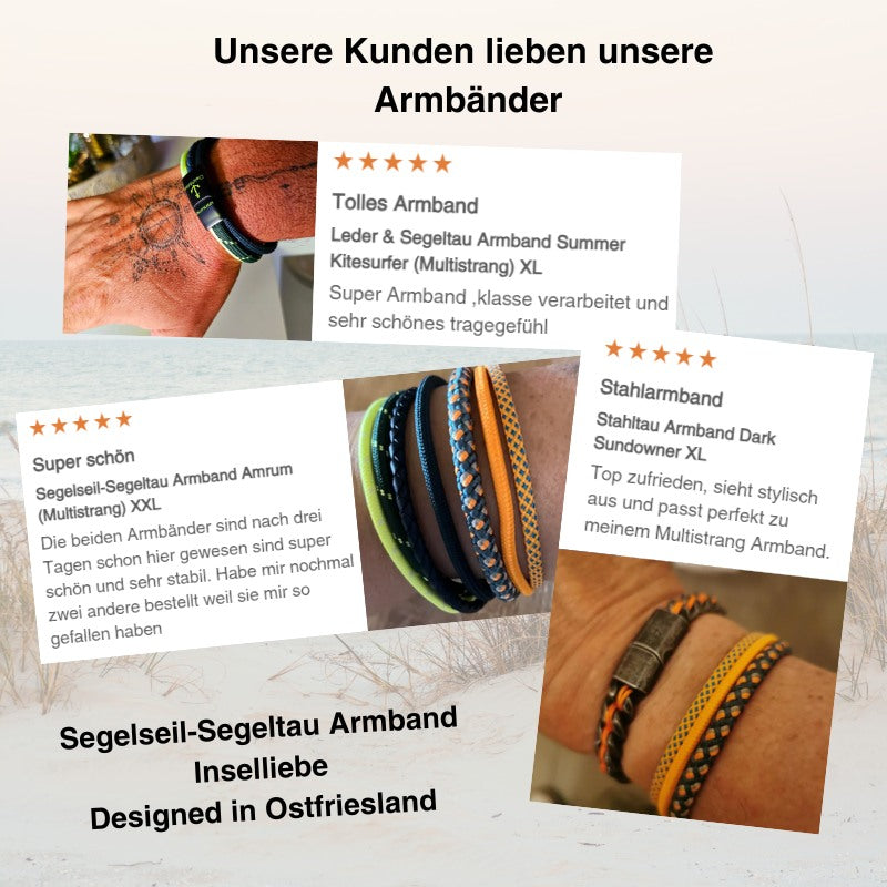 Segelseil-Segeltau Armband Inselliebe (Multistrang)