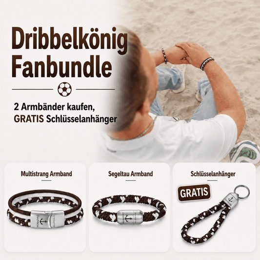 Dribbelkönig Fanbundle - 2 Armbänder kaufen, GRATIS Schlüsselanhänger