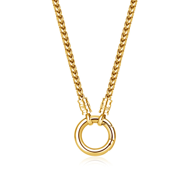 Kette Dünengeflecht 2,5mm (mit Rund-Karabiner) aus Edelstahl